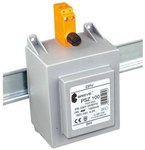 Single-phase transformer PSZ 160 230/ 24V IP30 on DIN TH-35 rail in modular housing with protection