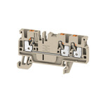 Blok zacisku przelotowego, PUSH IN, Ciemnobeżowy, 2.5 mm2, 24 A, 800 V, liczba przyłączeń: 3, A3C 2.5