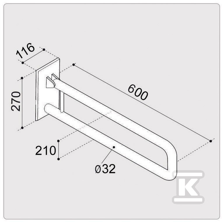 Ergoplus Hebehandlauf 60 cm für - RK2160