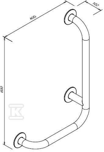 Poręcz kątowa dla niepełnosprawnych 6/4 - S32UKP64SWB