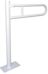 Uchwyt dla niepełnosprawnych mocowany do podłogi uchylny O 32 60 x 70 cm stal biała