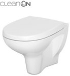 Set 813 ARTECO NEW CleanOn rimless wall hung bowl, soft-close duroplast seat with easy-off function