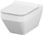 SET/Zestaw 907 CREA NEW wall hung bowl, CLEAN ON system, rectangular SLIM seat made of DUROPLAST antibacterial, free-fall and easy-release system