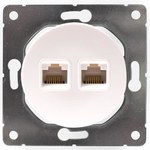 Gniazdo telefoniczno-komputerowe RJ11/RJ45, białe, Soul