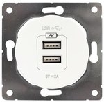 Gniazdo USB podwójne, 2,1 A, białe, Soul