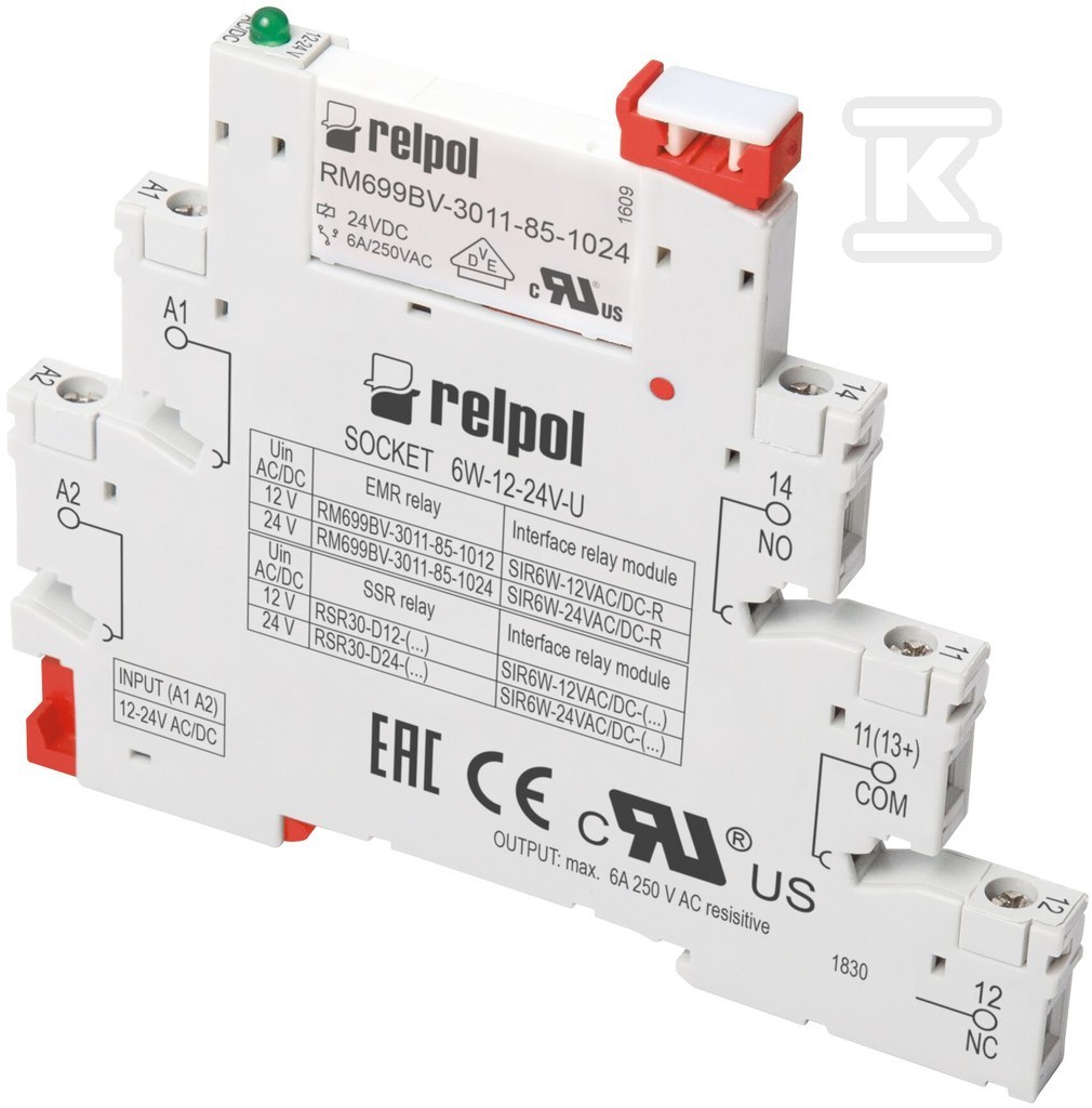 Interface relay SIR6W-12VAC/DC-T - 863759