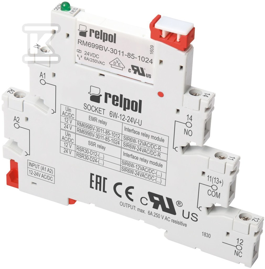 Interface relay SIR6W-24VAC/DC-O - 863764