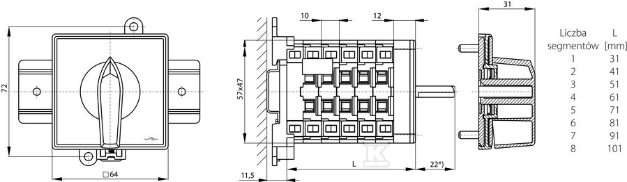 Cam switch 25A, Disconnector 1-0-2 (4 - - SK25-4.8396\BS04