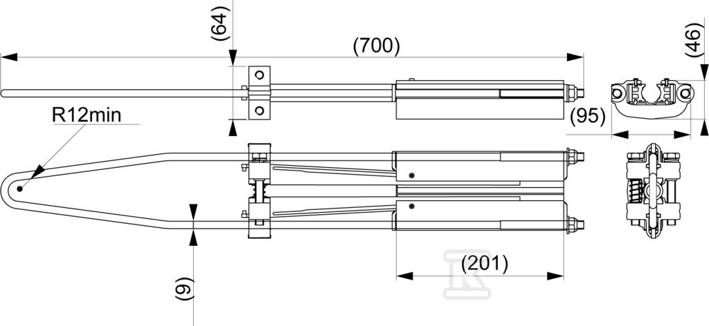 Uchwyt odciągowy, PAS 95-157 mm SO256S - SO256S