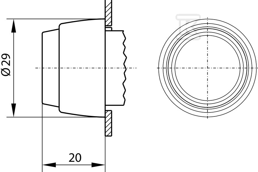 Buton de comandă proeminent roșu (1NC) - ST22-WC-01\.