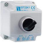 Cutie de control cu 1 orificiu cu buton de siguranță (blocat) (1NO, 1NC), 1 presetupă metrică M20