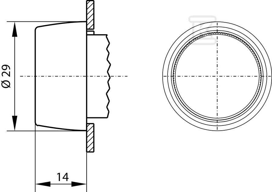 Abgedeckter roter Bedienknopf (1Ö), - ST22-KC-01\.