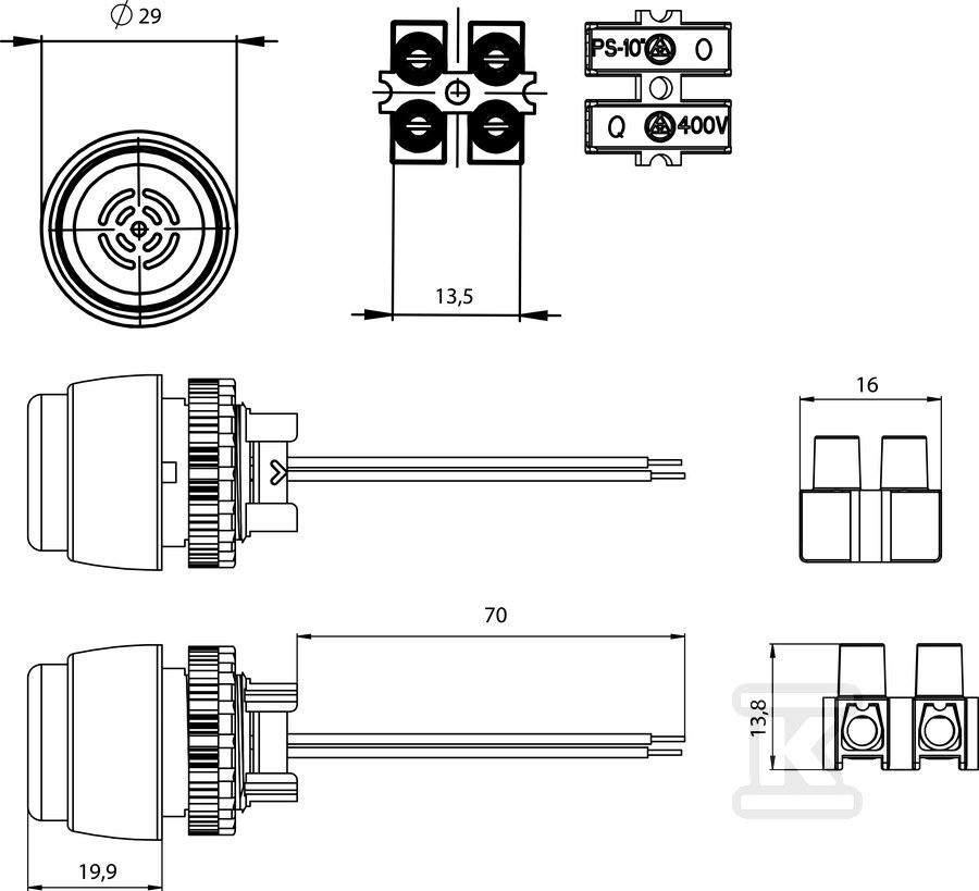 Sounder 24AC inel placat cu nichel - ST22-SD-24AC\.