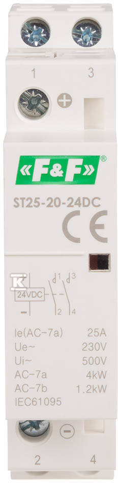 Contactor modular pentru șină, 2x - ST25-20-24DC