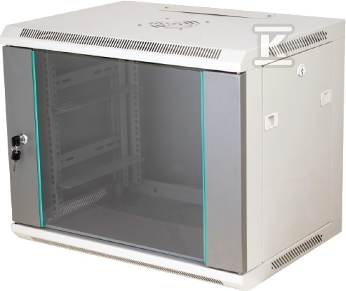 Nástěnná racková skříň 19" 18U 600x450, - SW-18U-600-450-N-DSJ-OP-RP-B-S