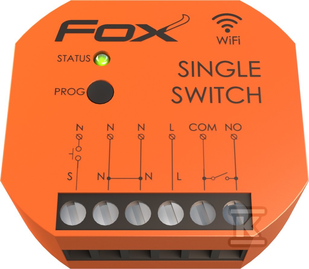 Одиночне Wi-Fi реле 230 В FOX SWITCH - WI-R1S1P-P