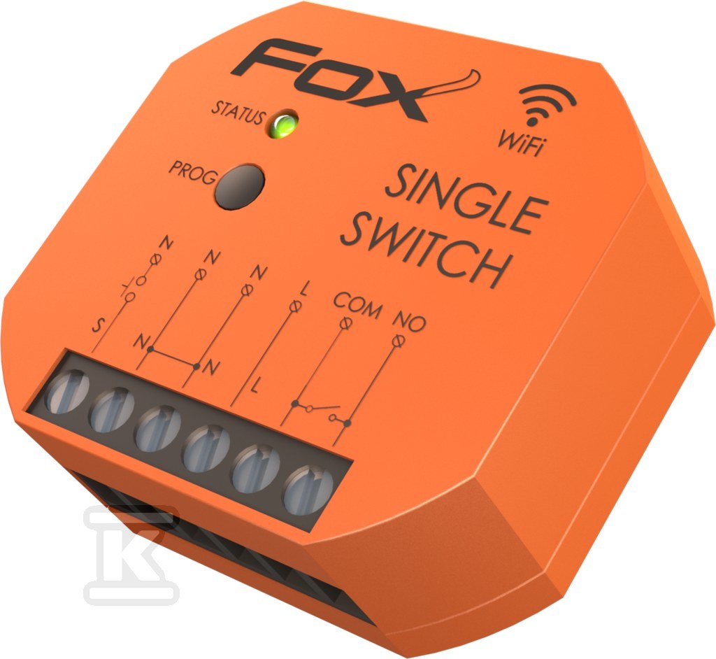 Одиночне Wi-Fi реле 230 В FOX SWITCH - WI-R1S1P-P