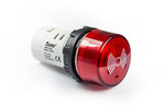 Buzzer, monobloc, 24V AC/DC, 90db, iluminat din spate, roșu T0-MBZS024S