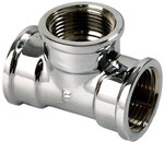 Trójnik mosiężny 3/4" chrom