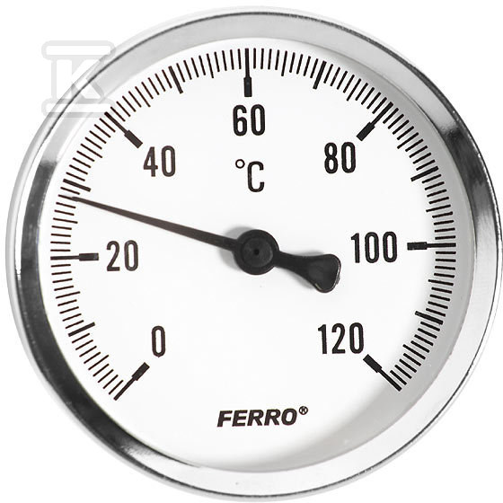 100 mm thermometer 1/2" axial 0-120 ° C - T100120A