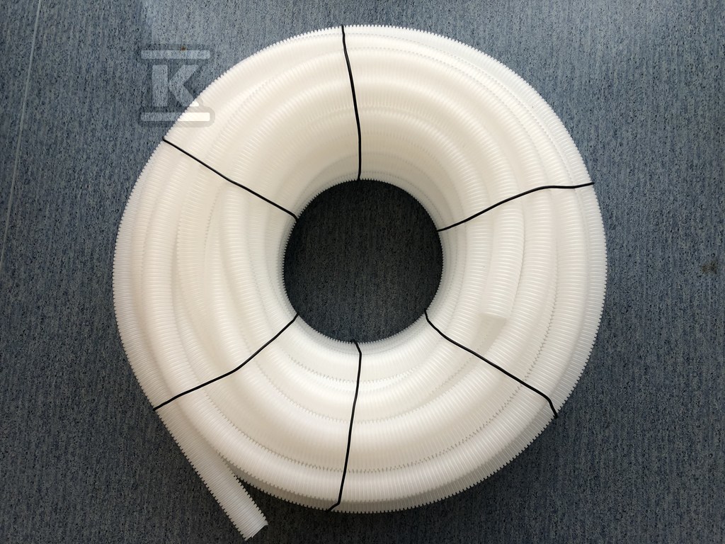 Corrugated protective pipe, white, - W0003