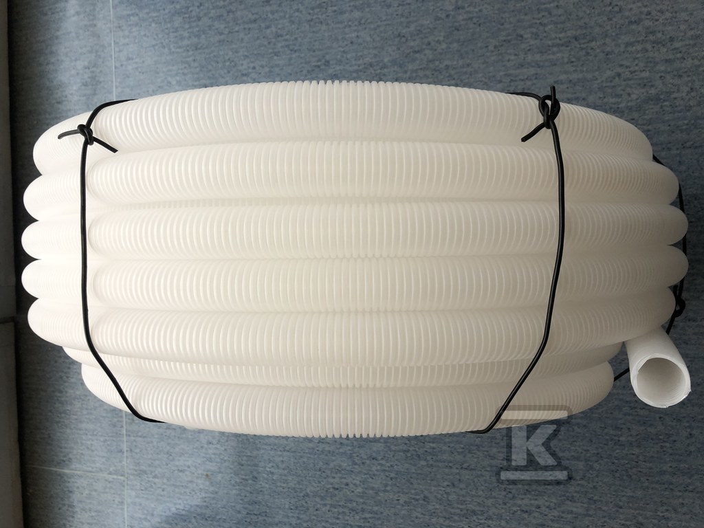 Corrugated protective pipe, white, - W0037