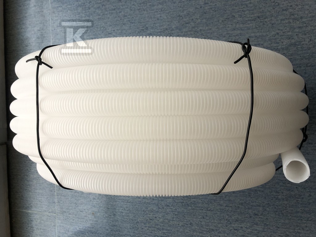 Corrugated protective pipe white, - W0039