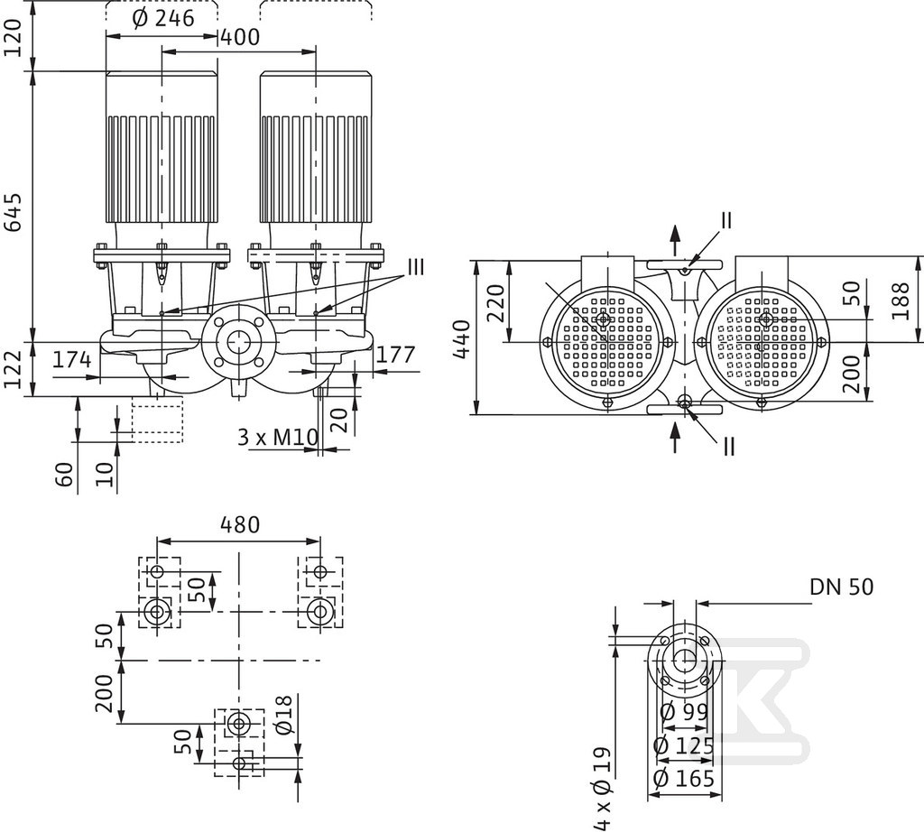 Double circulation pump - 2120952