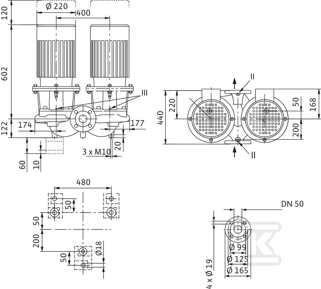 Double circulation pump - 2120950