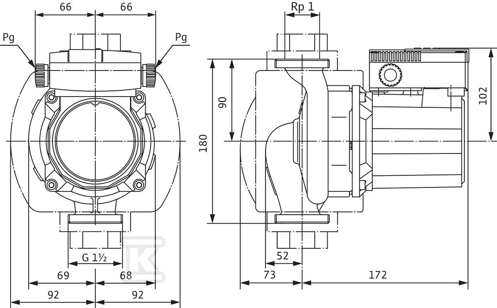 Circulation pump Wilo-TOP-Z 25/10 EM - 2061964