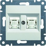 LUMINA Подвійна комп'ютерна розетка RJ45 cat.6 UTP, біла