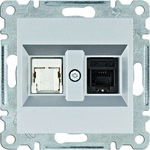 LUMINA Gniazdo RJ11/12 + RJ45, srebrny