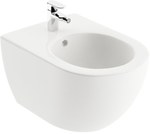 UNI Chrome wall hung bidet, white