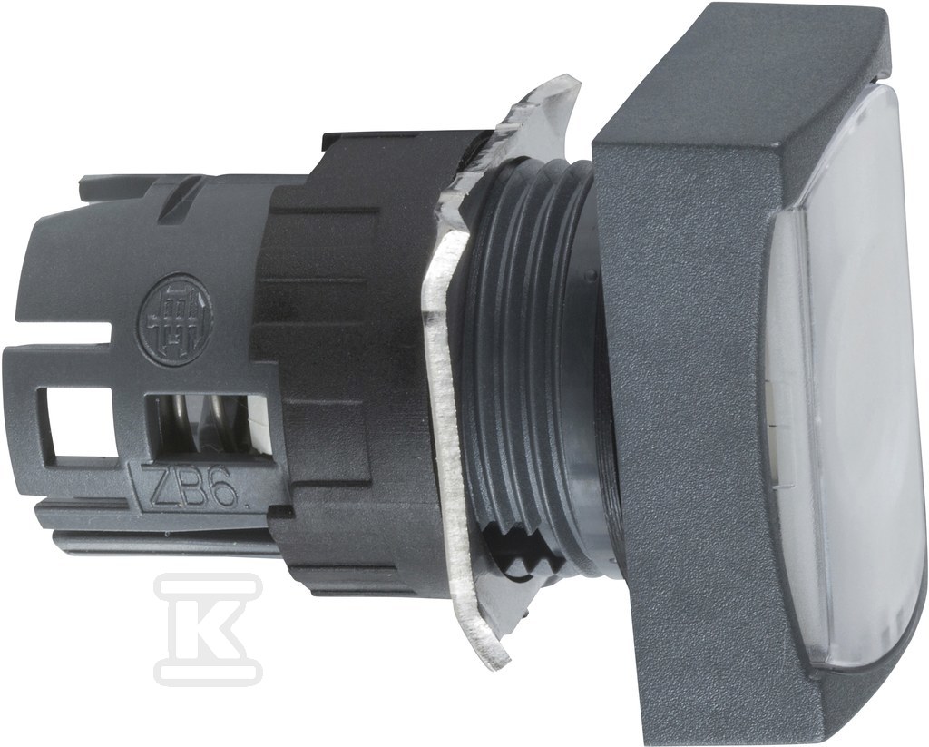 Przycisk płaski biały push push LED - ZB6DF1