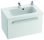 Chrome 600 white washbasin with a tap hole