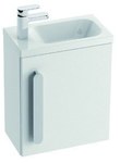 Chrome 400 left hand washbasin white with a hole for batteries