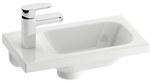 Chrome 400 right white washbasin with a tap hole