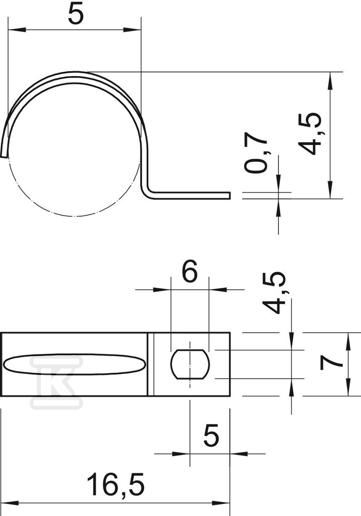 Montážní svorka typ 604 5 G - 1003054