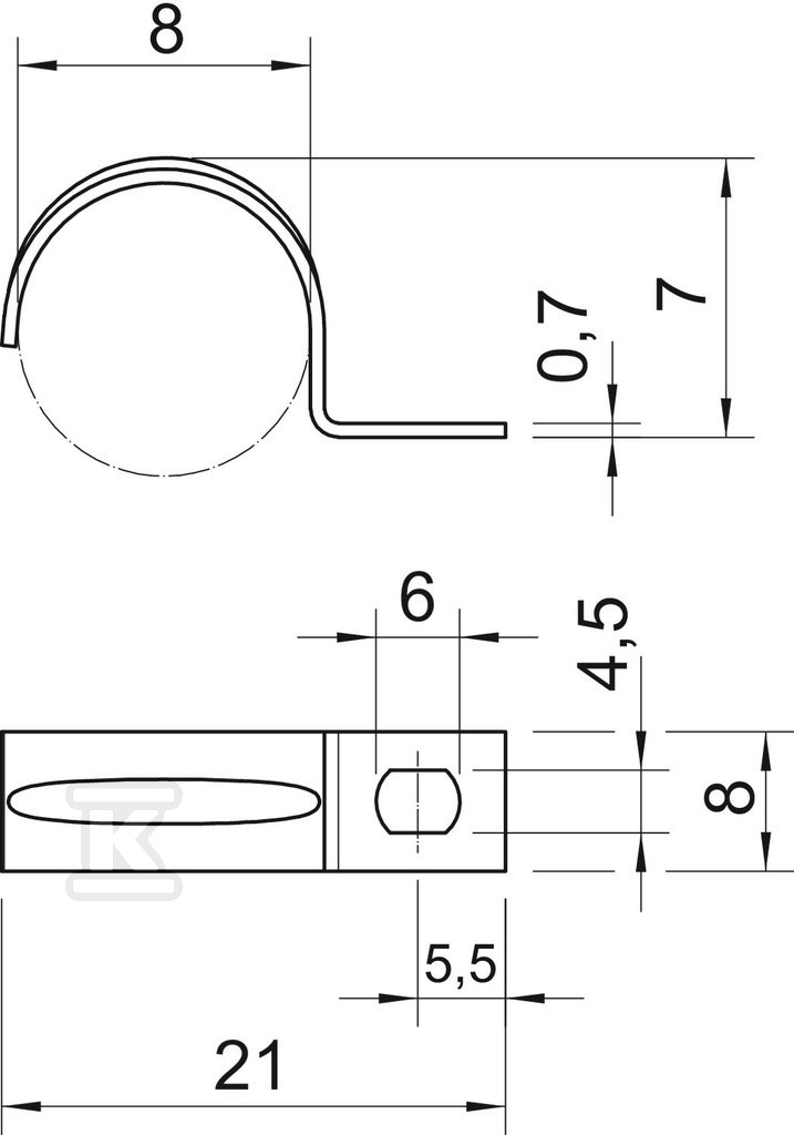 Montážní svorka typ 604 8 G - 1003089