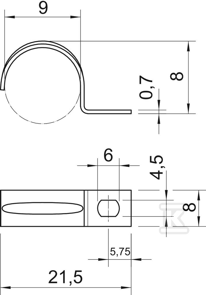 Montážní svorka typ 604 9 G - 1003097