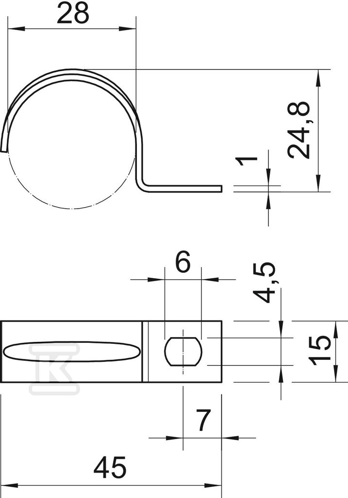 Montážní svorka typ 604 28 G - 1003283