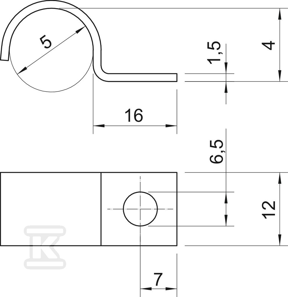 Montážní svorka typ 1015 5 G - 1009028