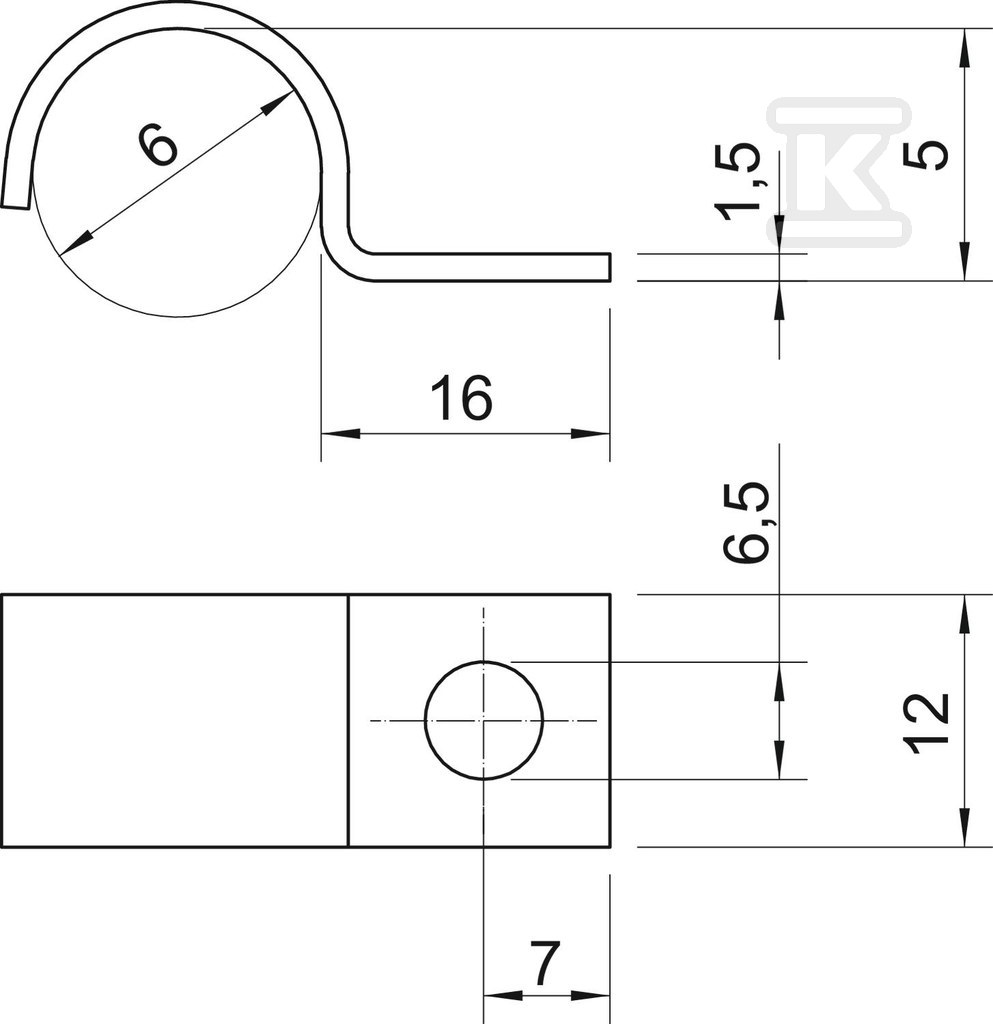 Montážní svorka typ 1015 6 G - 1009036