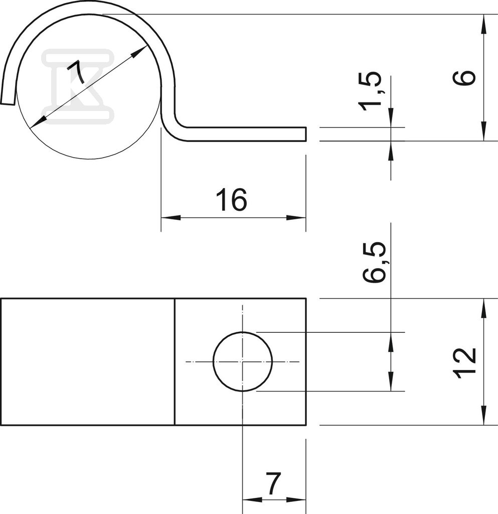 Montážní svorka typ 1015 7 G - 1009044