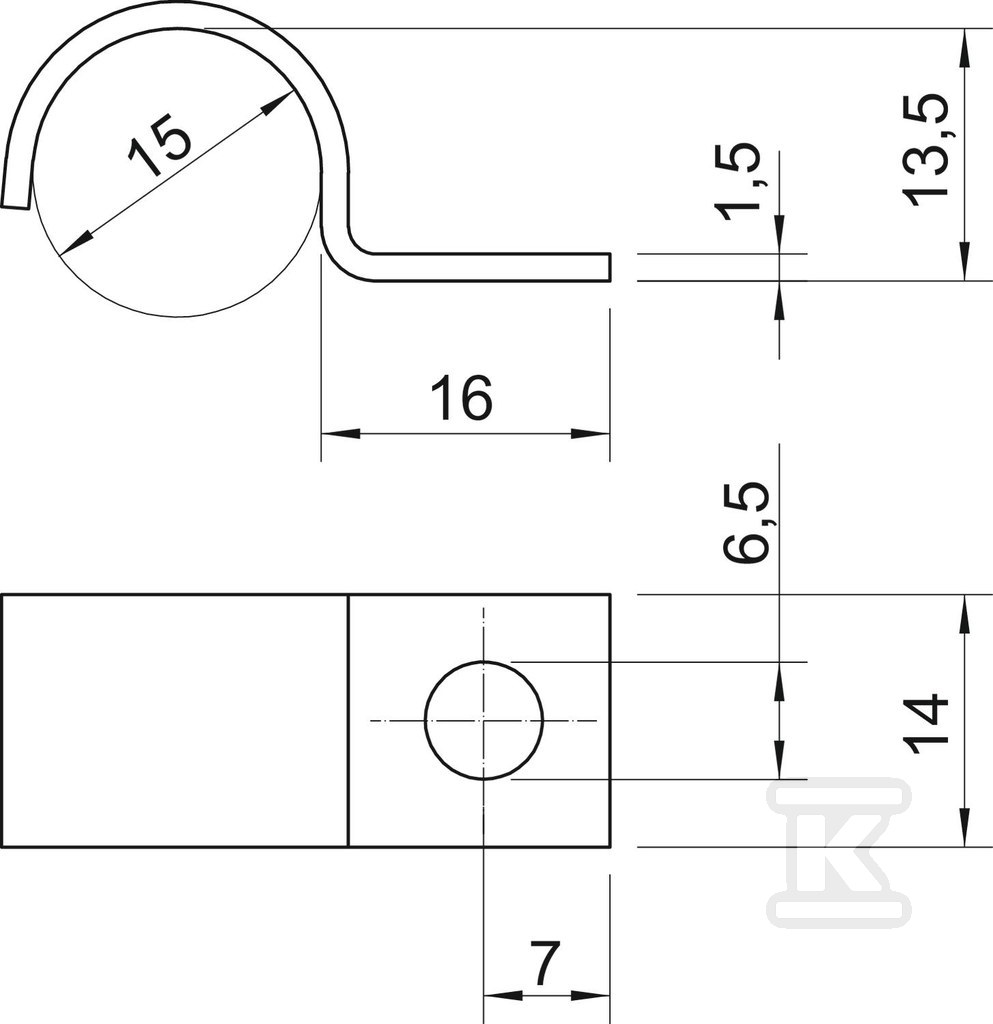 Montážní svorka typ 1015 15 G - 1009184