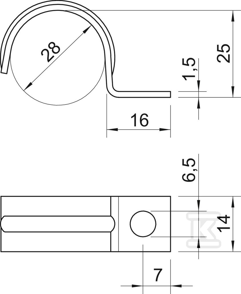 Montážní svorka typ 1015 28 G - 1009362