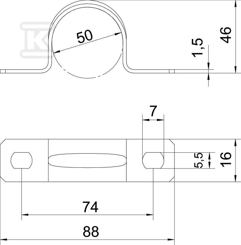 Montážní svorka typ 605 50 G - 1018507