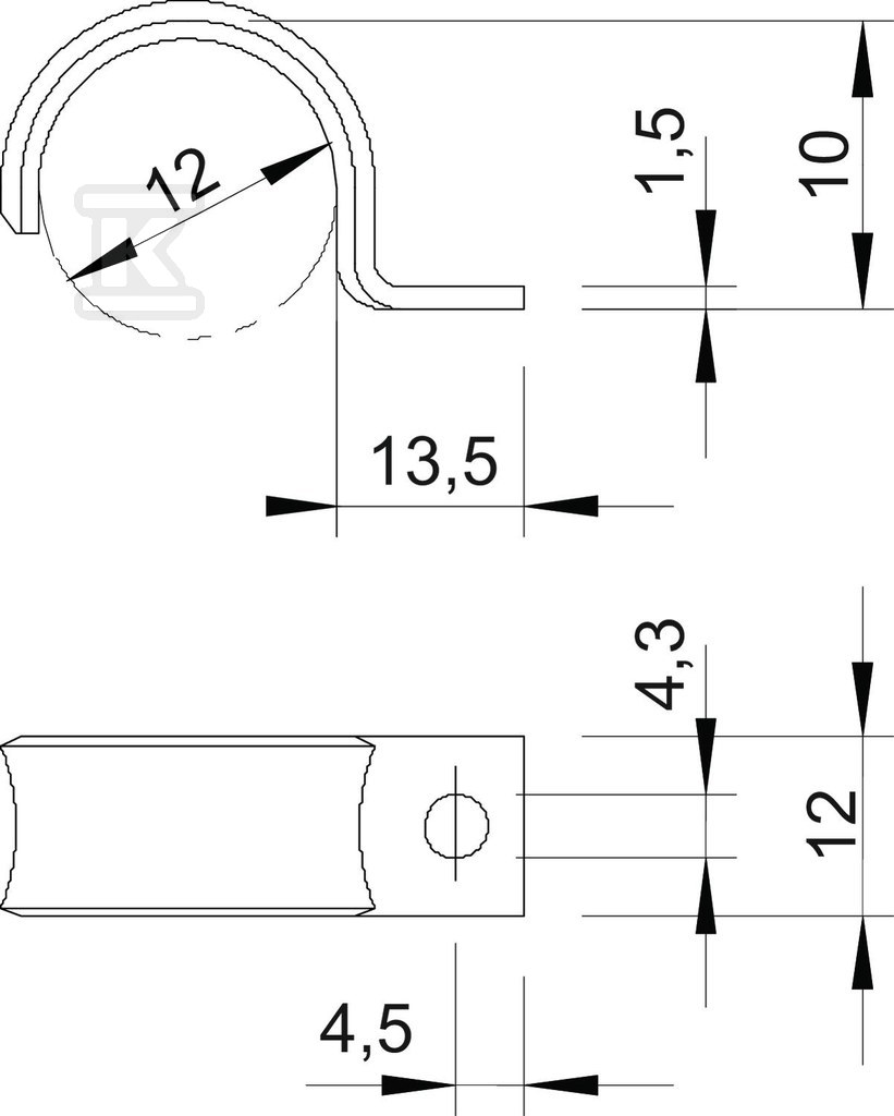 Obejma mocująca typ WN 7855 A 12 - 1043226