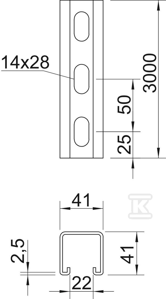 Sină profilată, zincată la cald tip - 1122483