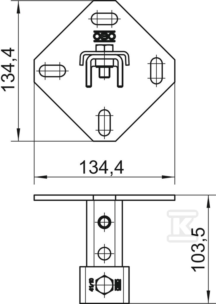 Uchwyt ścienny, ocynk - 1123191